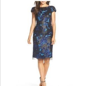 Vera Wang Flora Sequin Sheath Dress